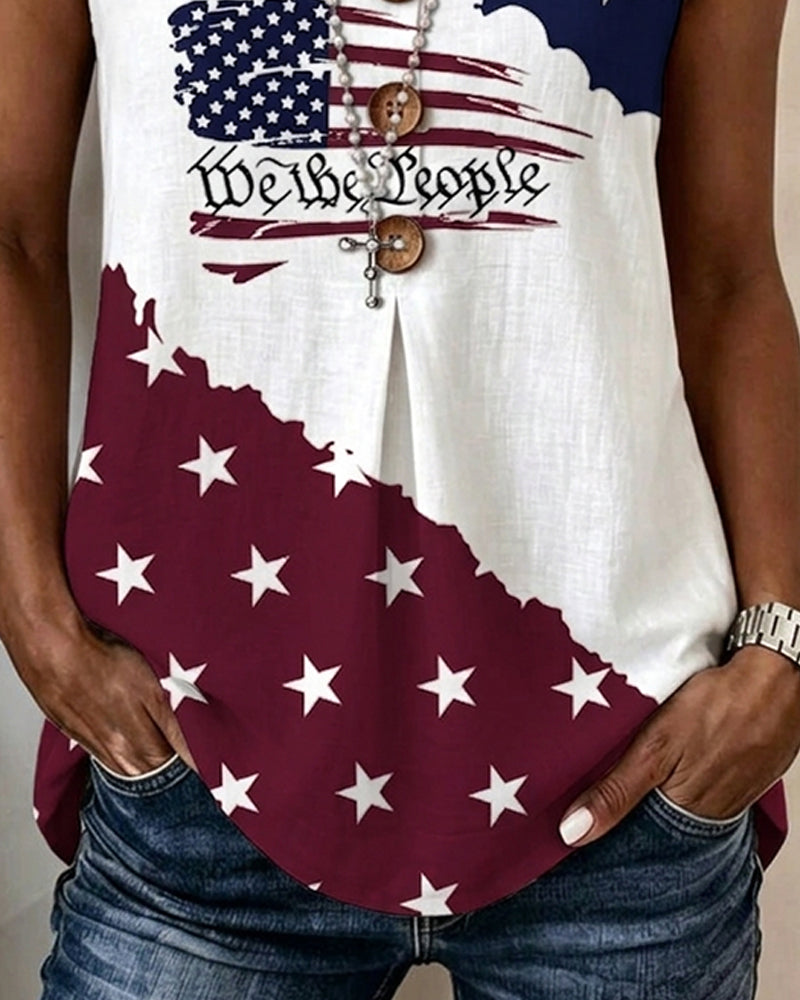 Tank Tops Étoiles Et Rayures Imprimé