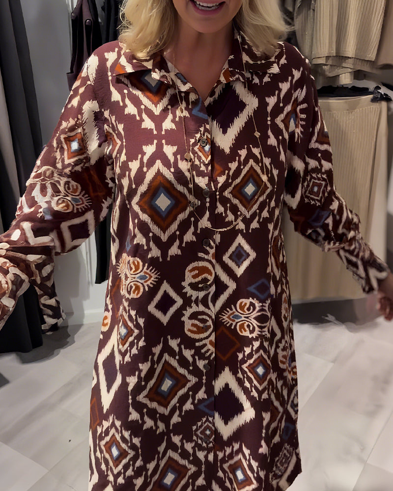 Robe Chemise À Motif Losanges
