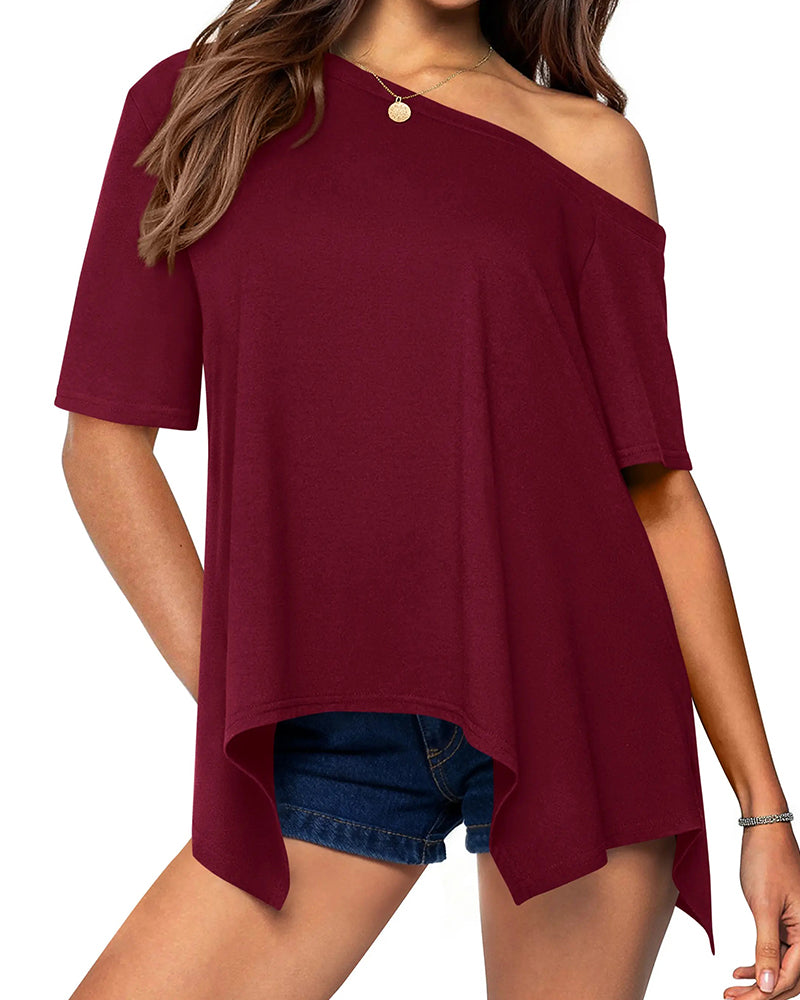 T-shirt Uni Irrégulier