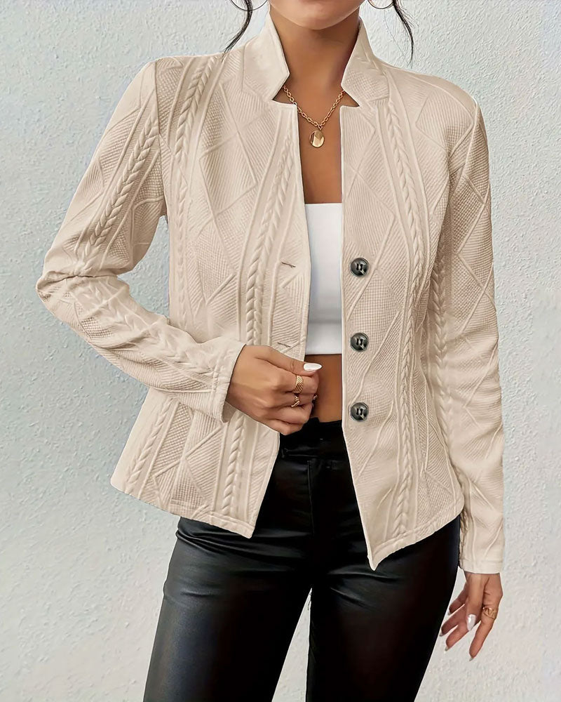 Blazer Manteau Uni Boutonné