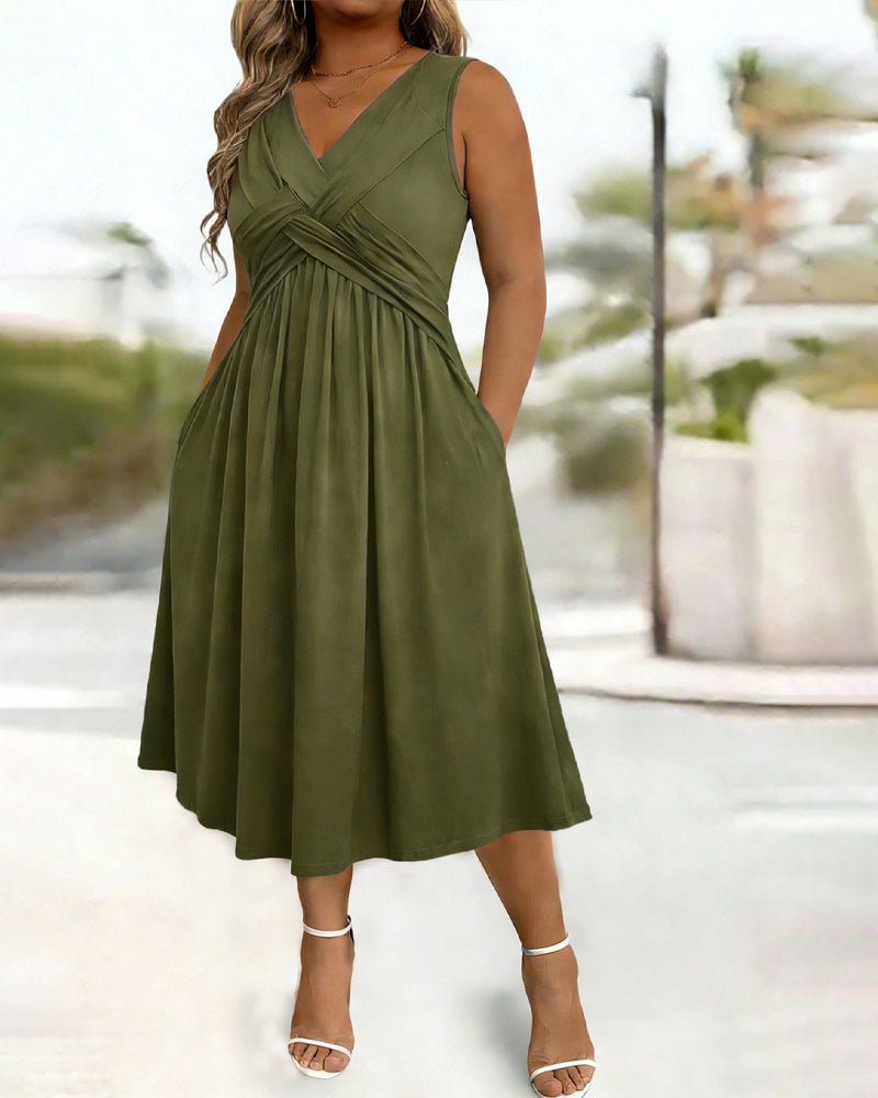 Robe Unie Poche Twist Débardeur