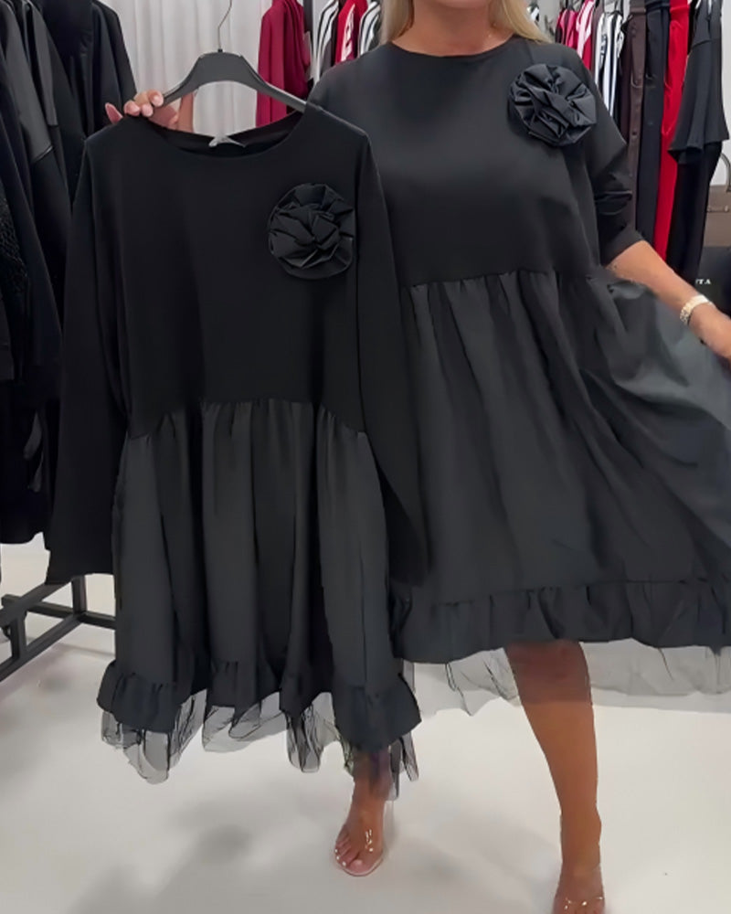 Robe Patchwork Unie Décontractée