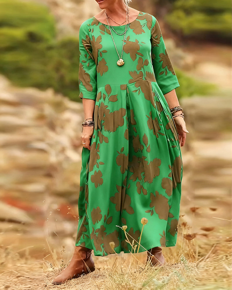 Robe tempérament rétro imprimée