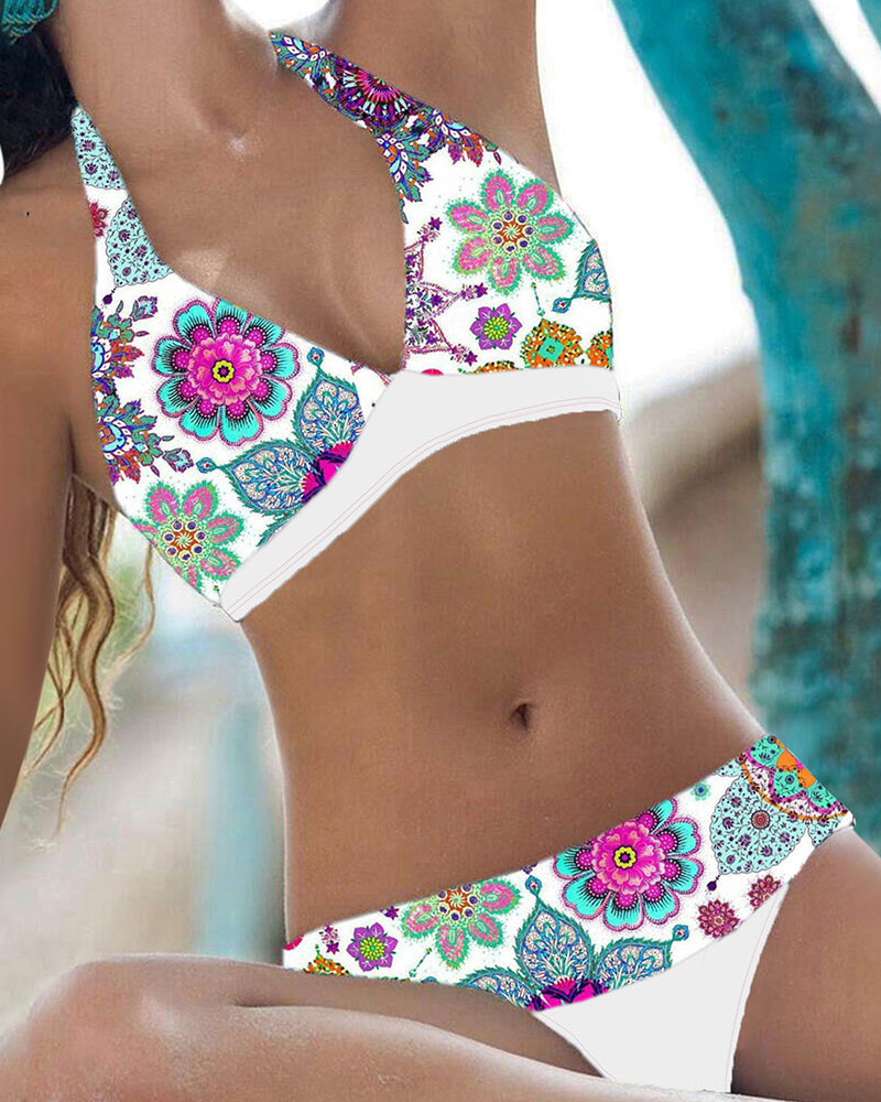 Bikini à motif fleuri