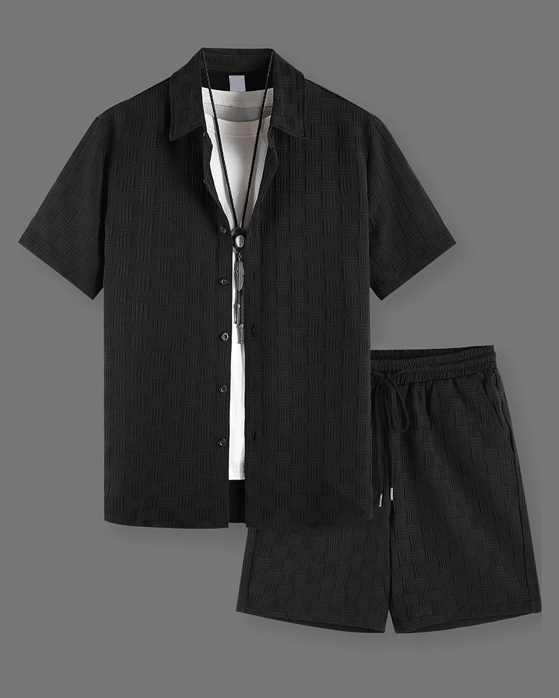 Ensembles À Carreaux Col Polo Décontracté Hommes