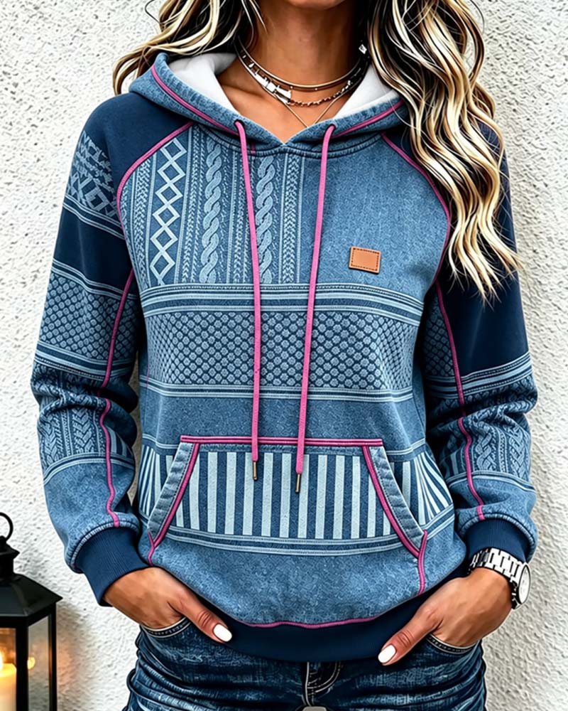 Hoodie Capuche Manches Longues Décontracté