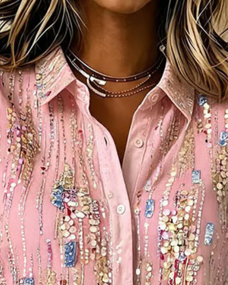 Chemise Colorée Revers Manche Longue