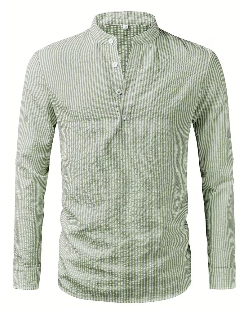 Chemise Col Dressé Rayé Homme