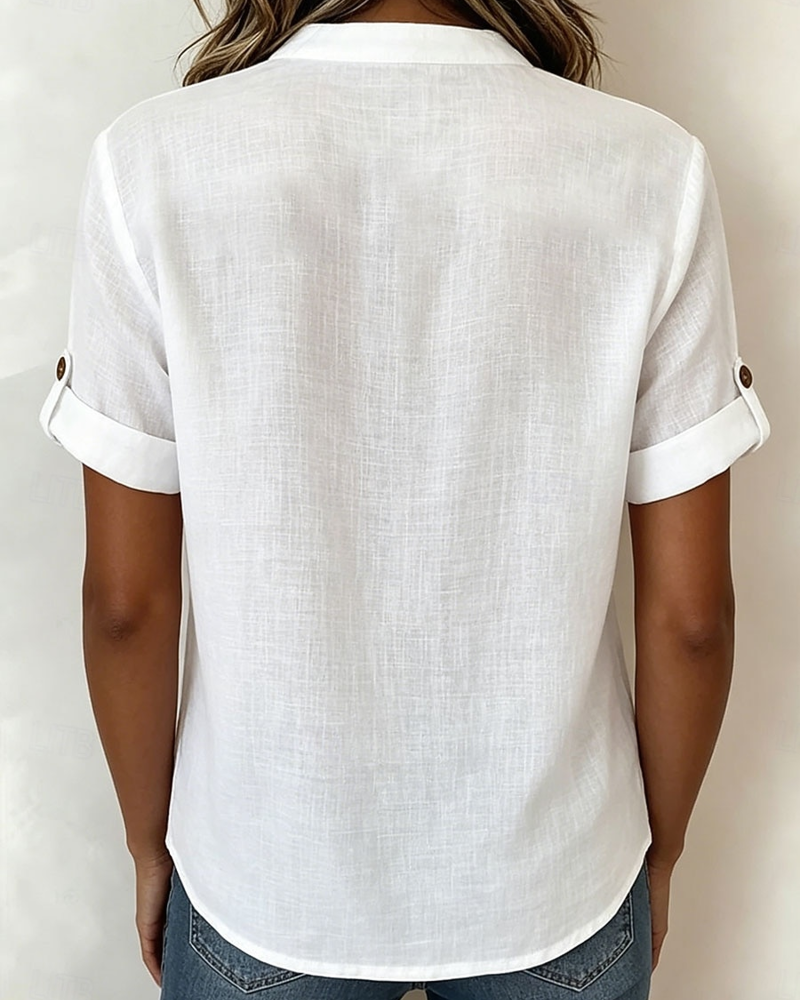 Chemisier Demi-Cardigan Manches Courtes
