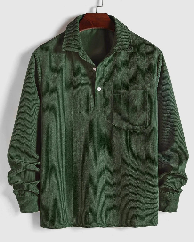 Blouse Homme Unie Revers Bouton