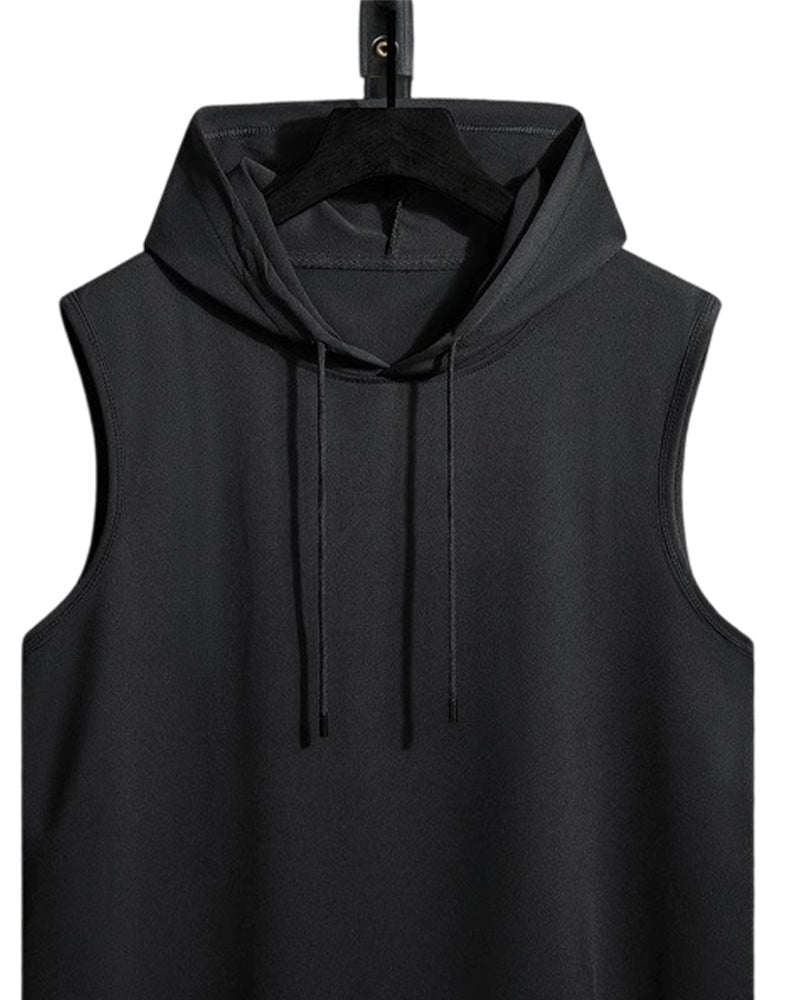 Tank Top Capuche Cordon Sans Manches Sport