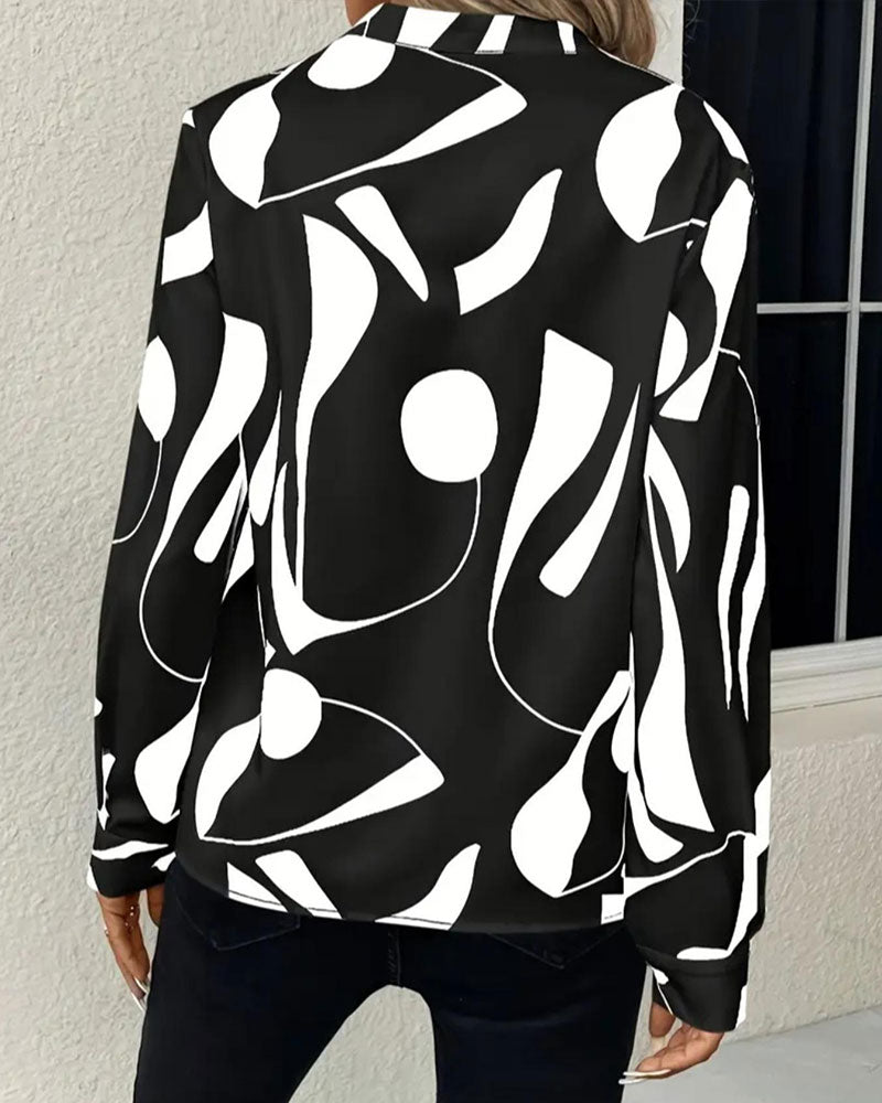 Blouse Abstrait Géométrique Imprimé