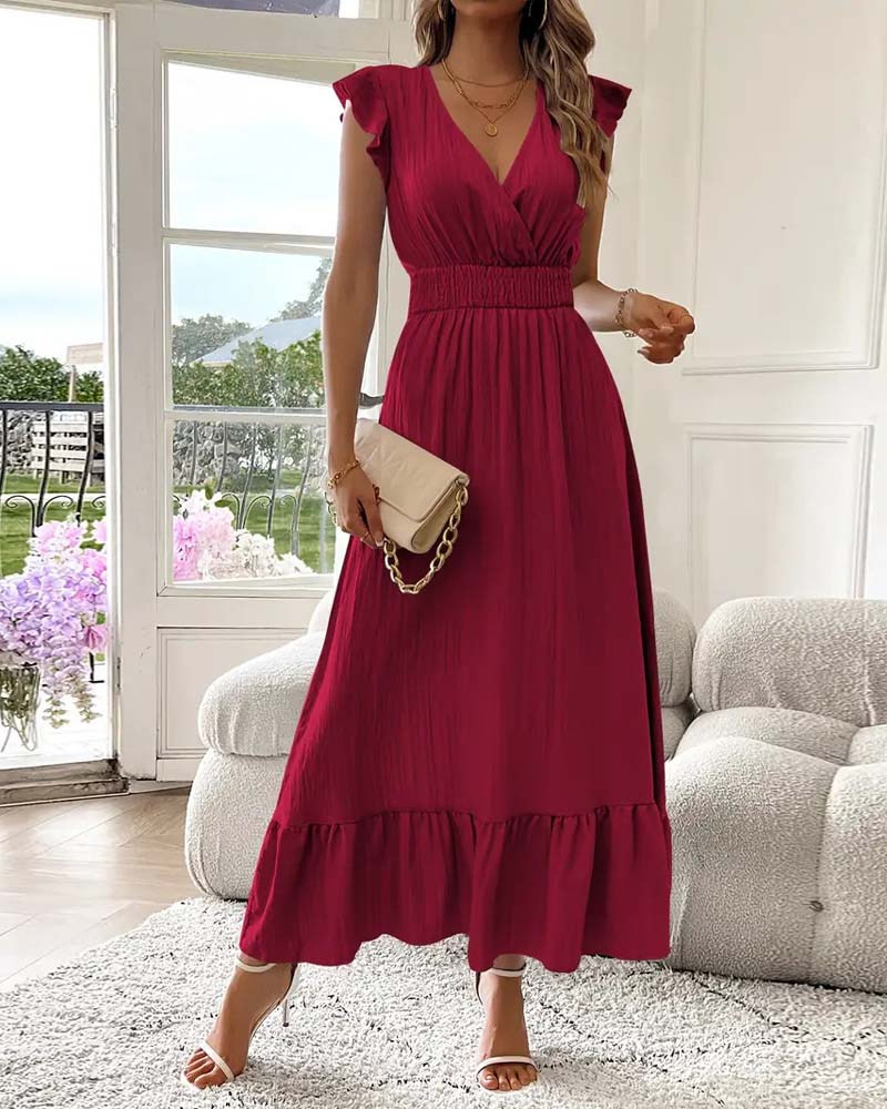 Robe Col Uni Taille Cintrée