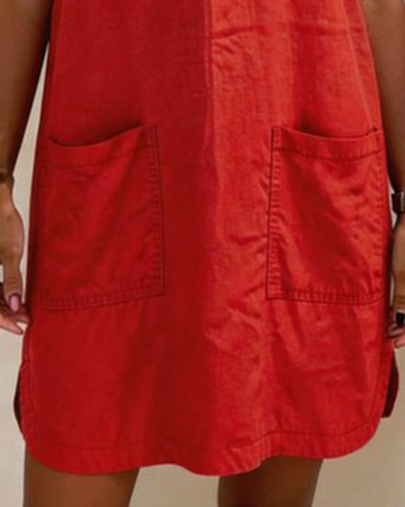 Robe Attacher Col En V Poche Fourreau