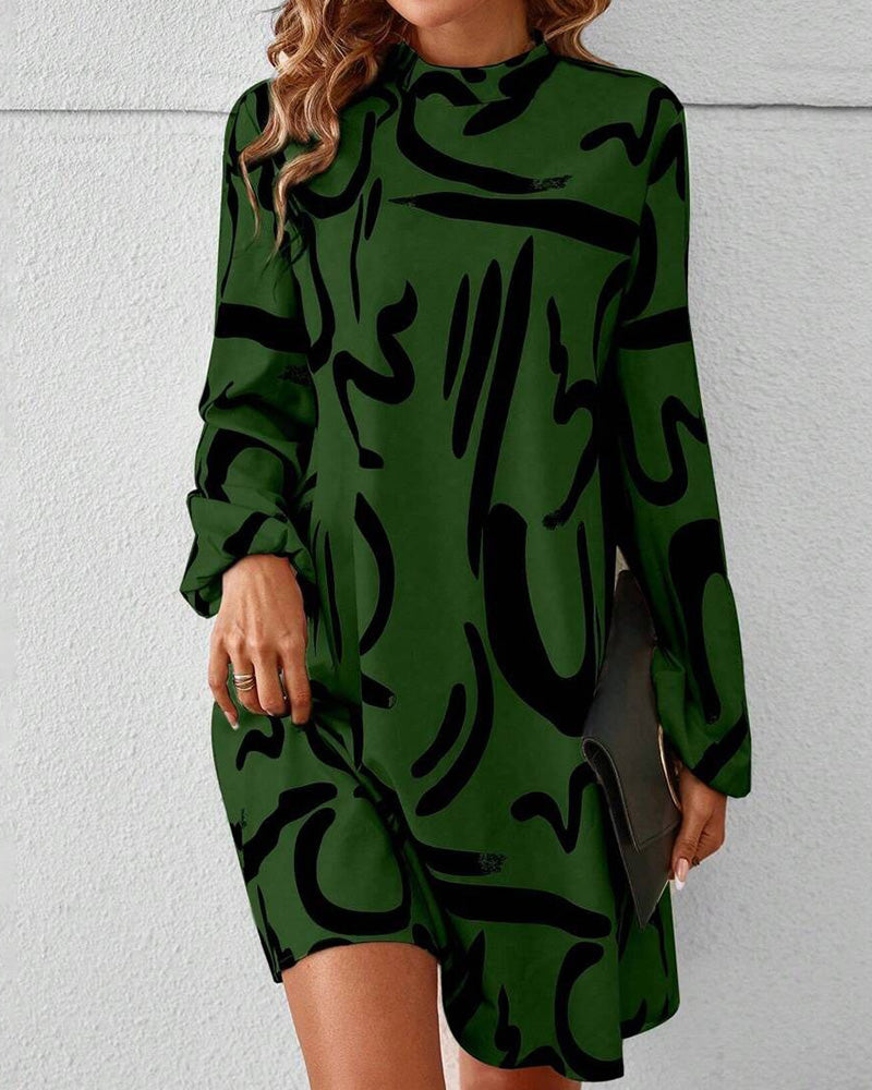 Robe Tendance Imprimé Géométrique Contrasté