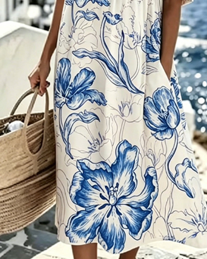Robe Demi-Manches Imprimé