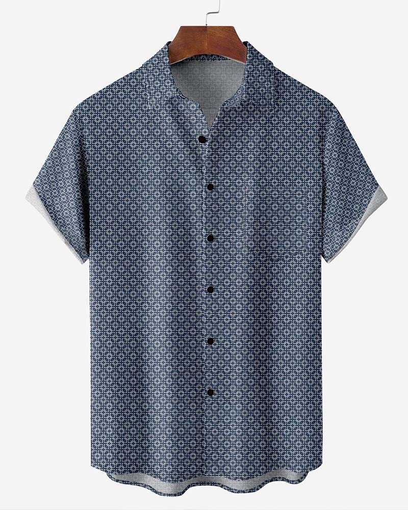 Chemise Col Imprimé Intégral Petit Géométrique