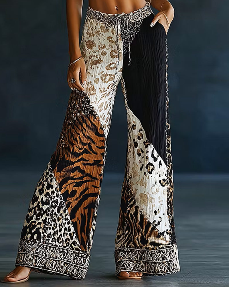 Pantalon Décontracté Taille‑Moyenne Avec Poche