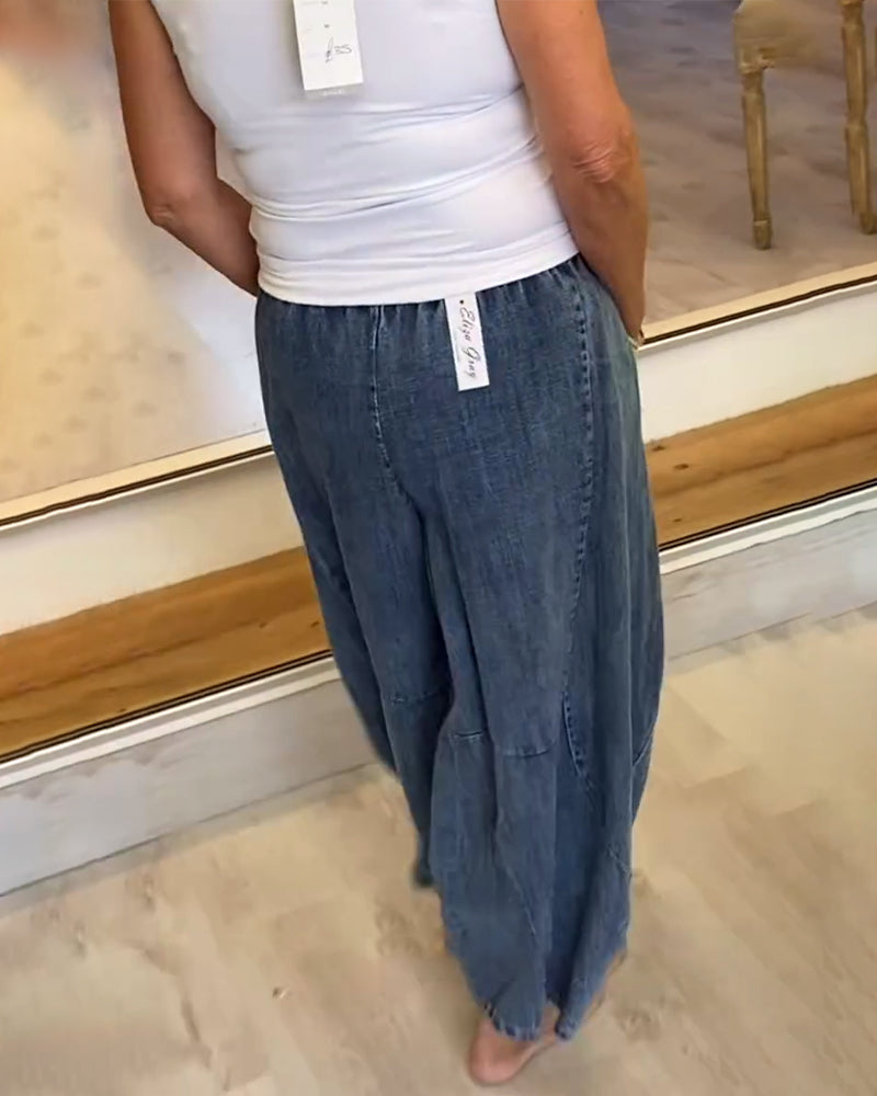 Jean Décontracté À Taille Élastique