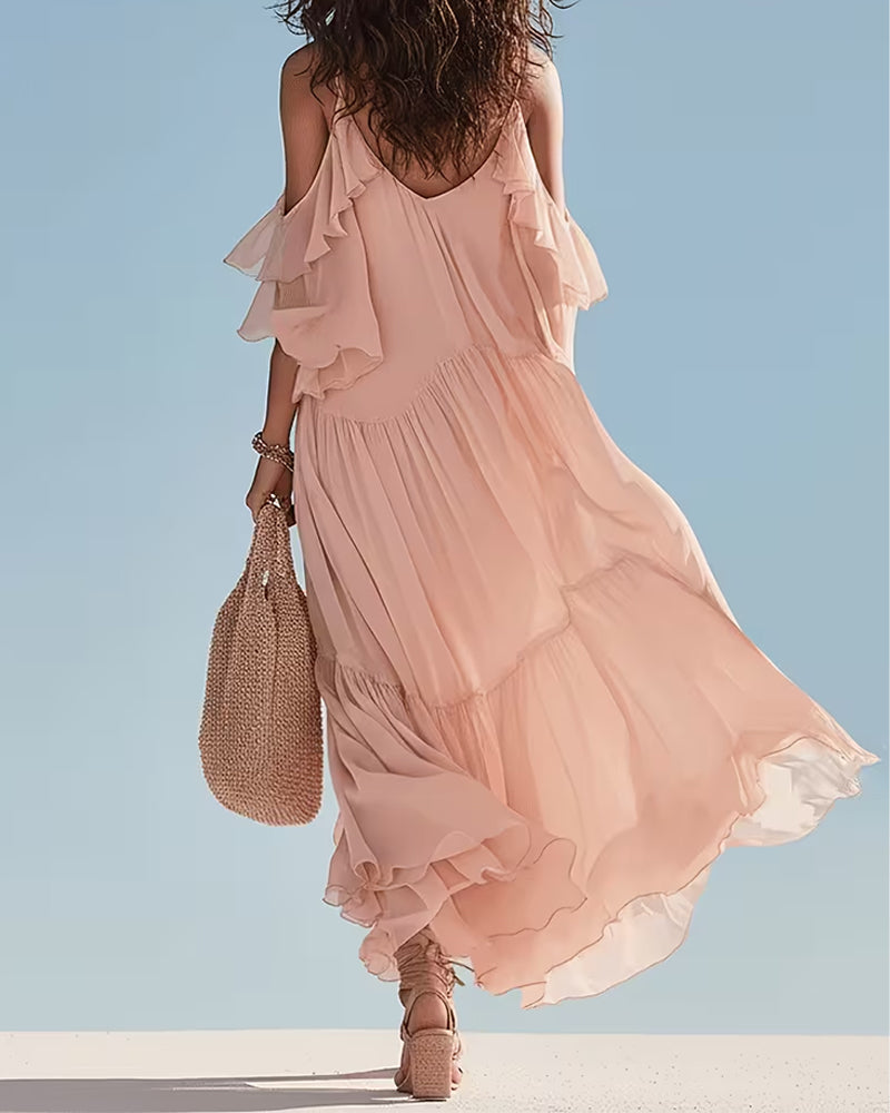 Robe Camisole Volant Décontractée