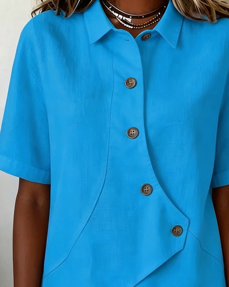 Chemise Patte Asymétrique Boutonnage