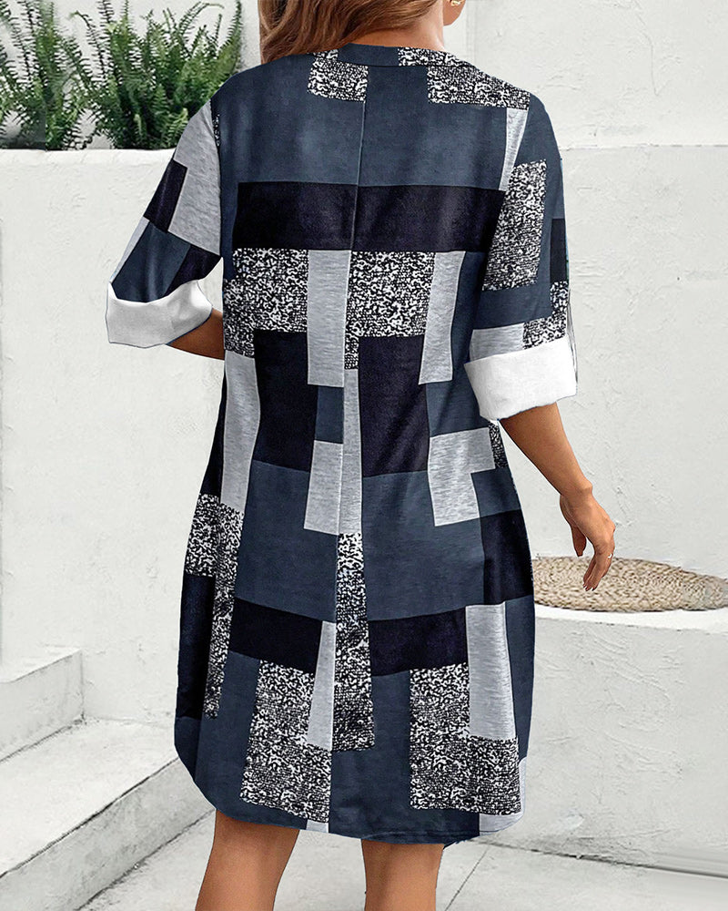 Robe boutonnée à carreaux