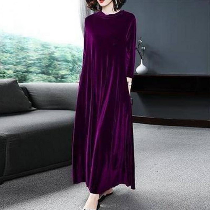Robe en velours à manches longues
