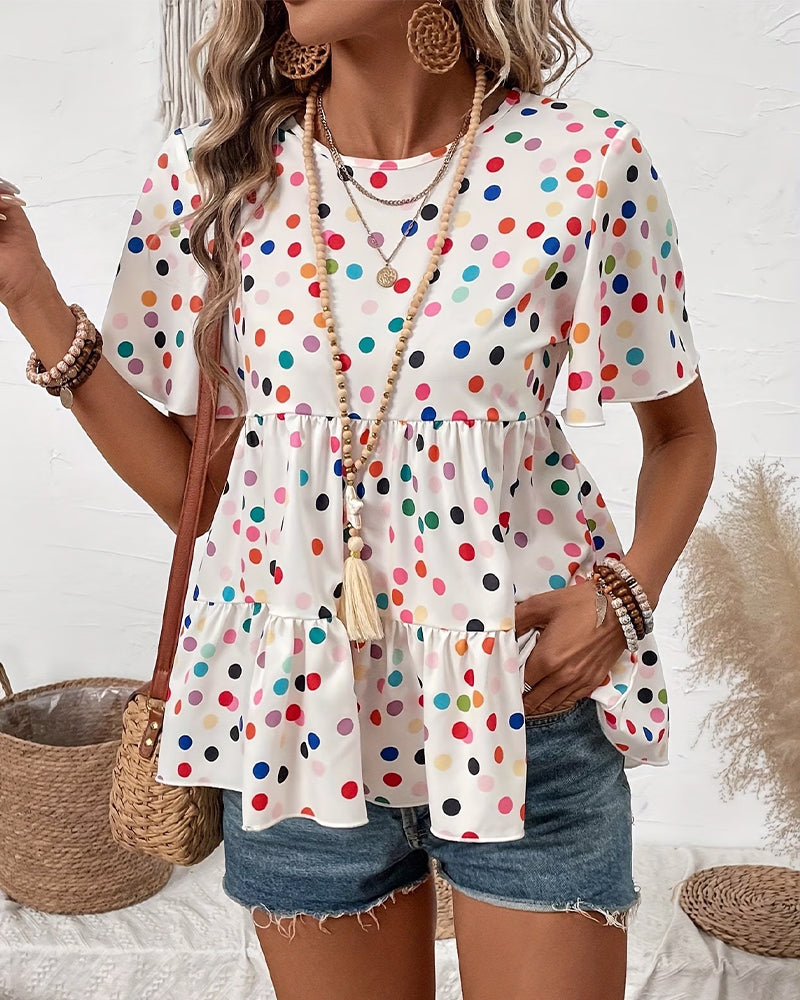 Chemisier Coloré Polka Dot Babydoll