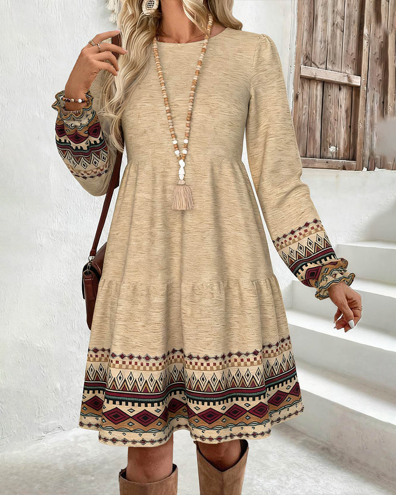 Robe Col Rond A-Ligne