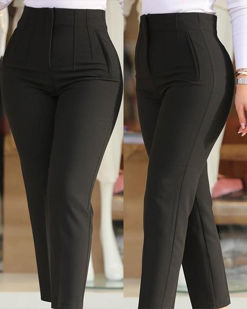 Pantalon Poche Décontracté Cropped
