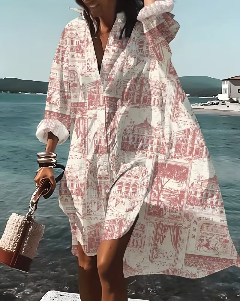 Robe Lâche Irrégulier Col Chemise