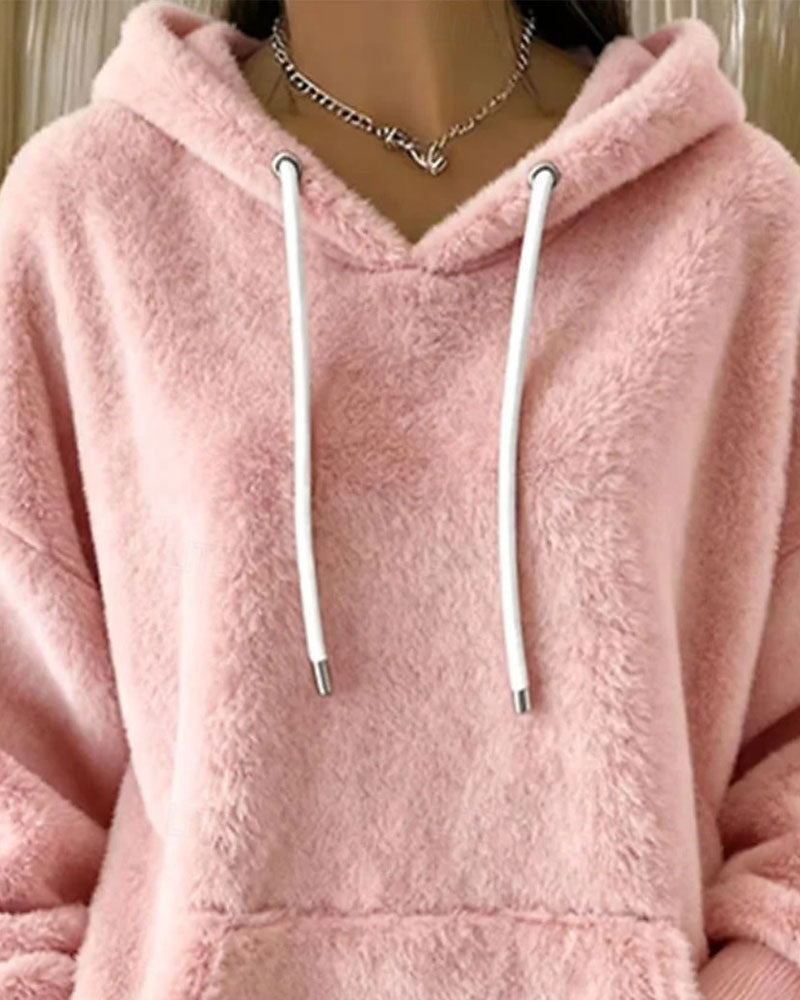 Hoodie Peluche Capuche Décontracté