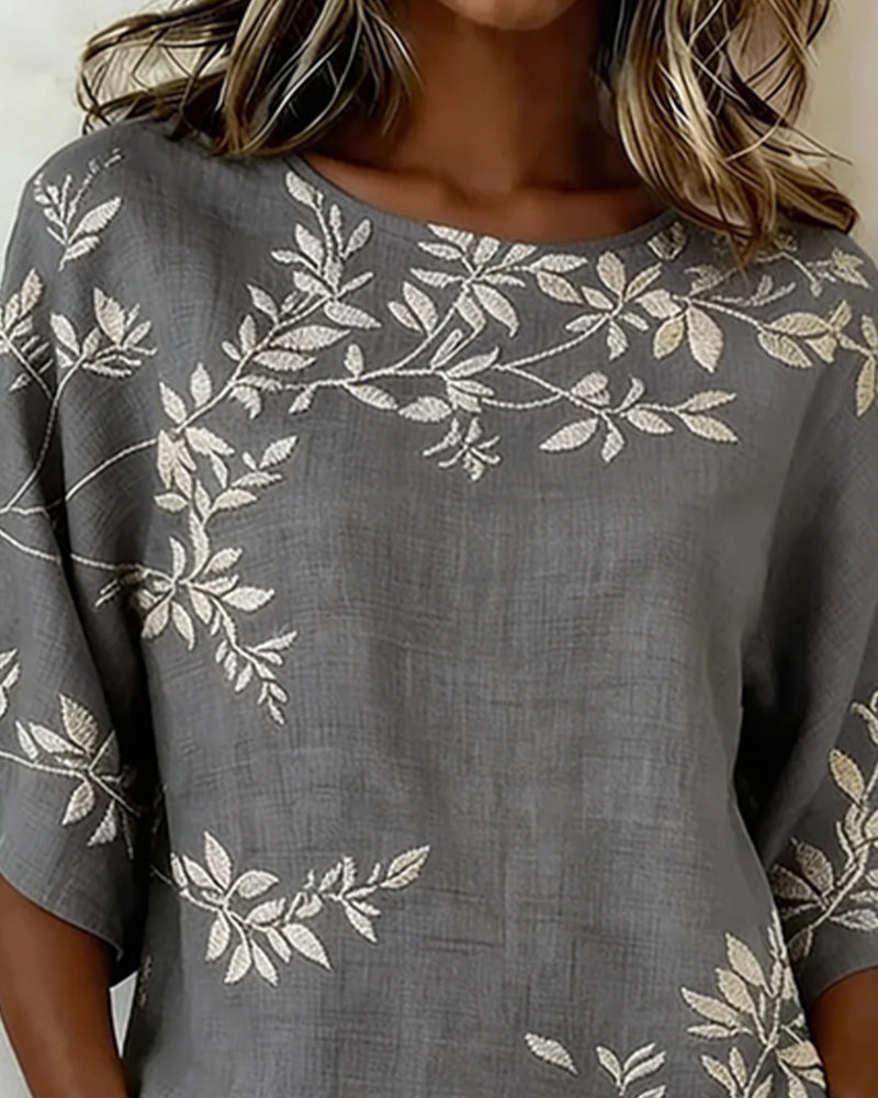 Blouse Col Rond Manches Chauve Souris Rayée