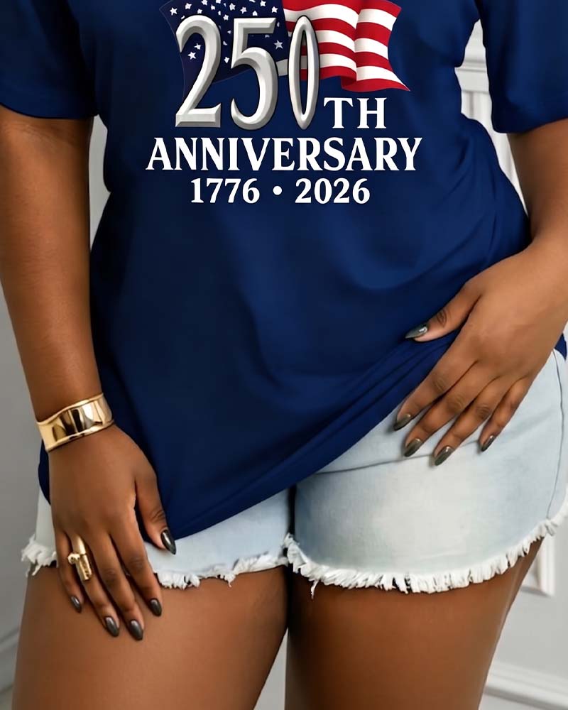 T-Shirt Commémoratif Imprimé Manches Courtes