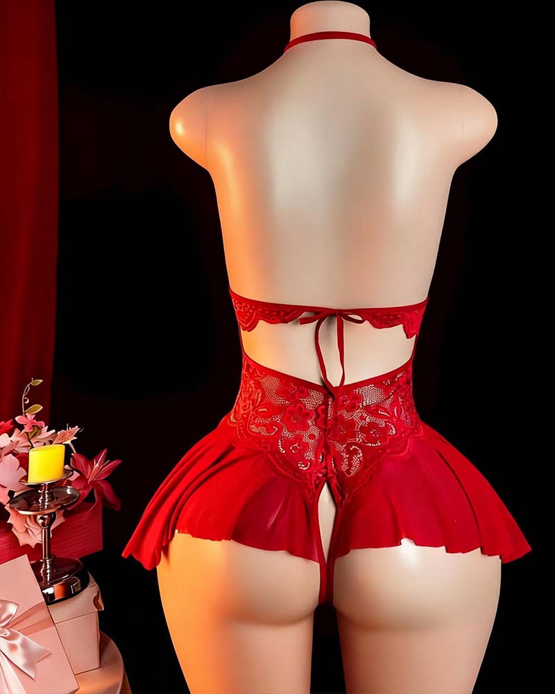 Lingerie Sexy Uni À Bretelles Croisées