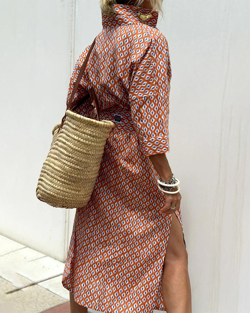 Robe À Fente Latérale Chemise