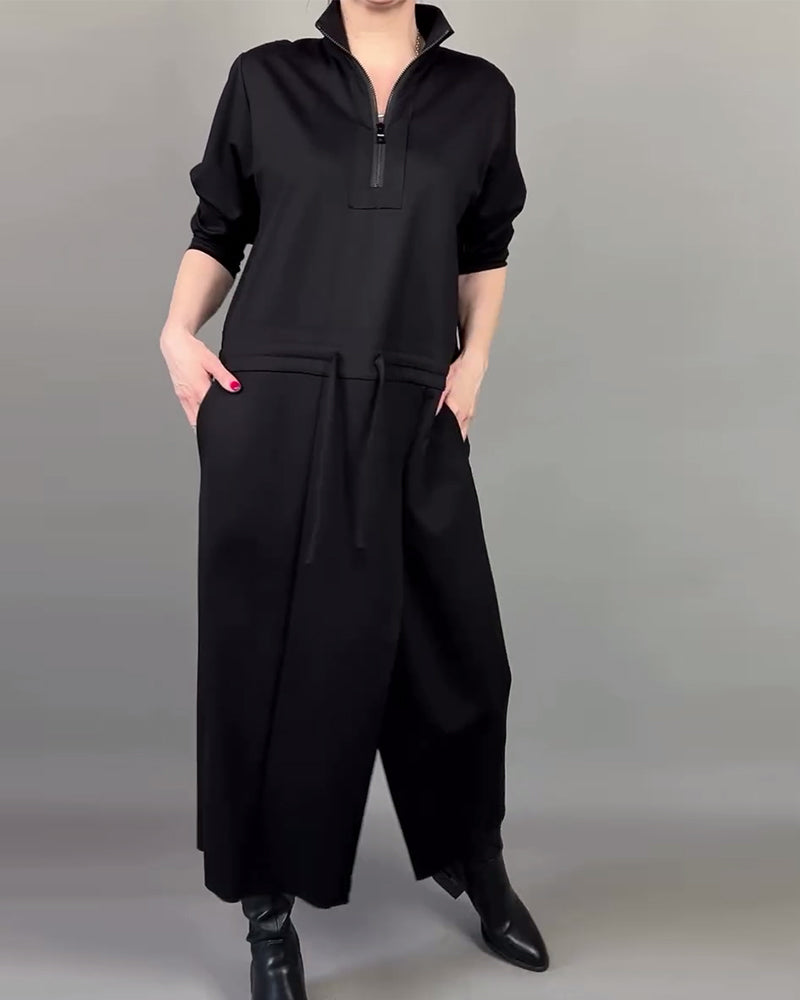 Robe Avec Col À Zip Et Allure Moderne