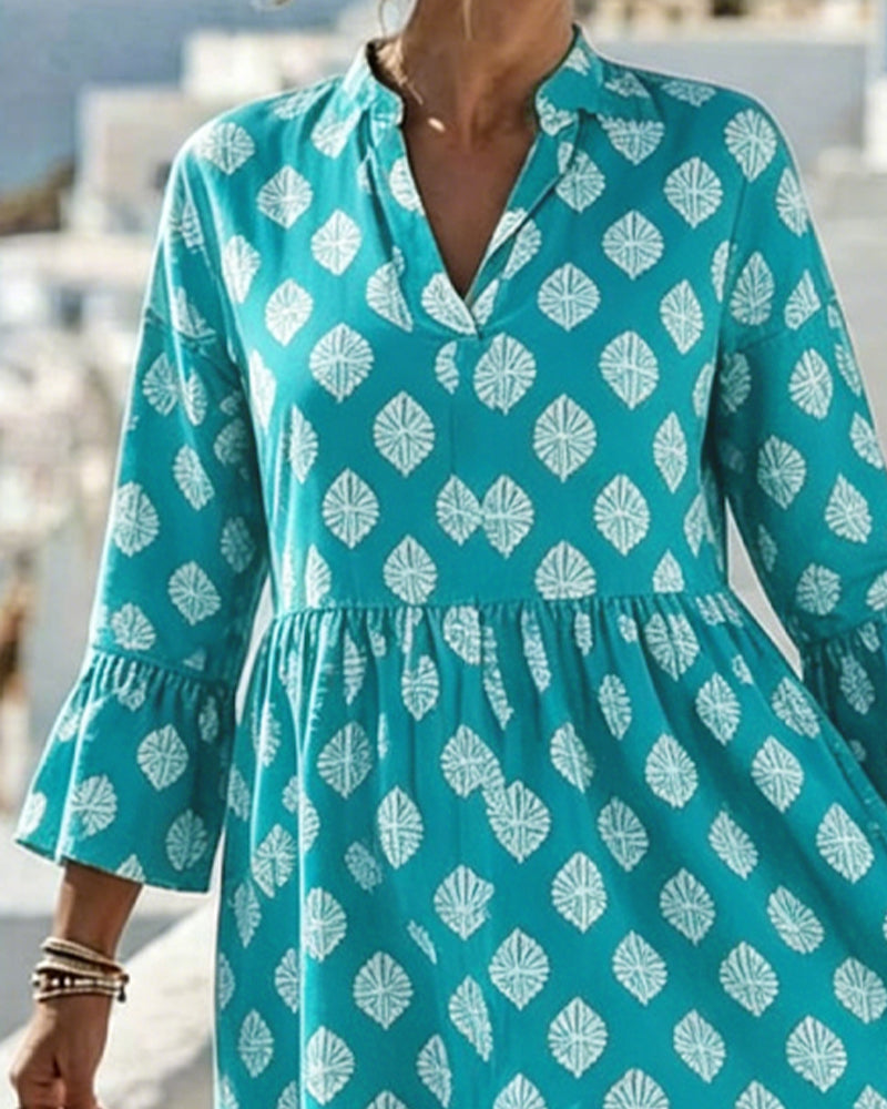 Robe Col V Imprimé