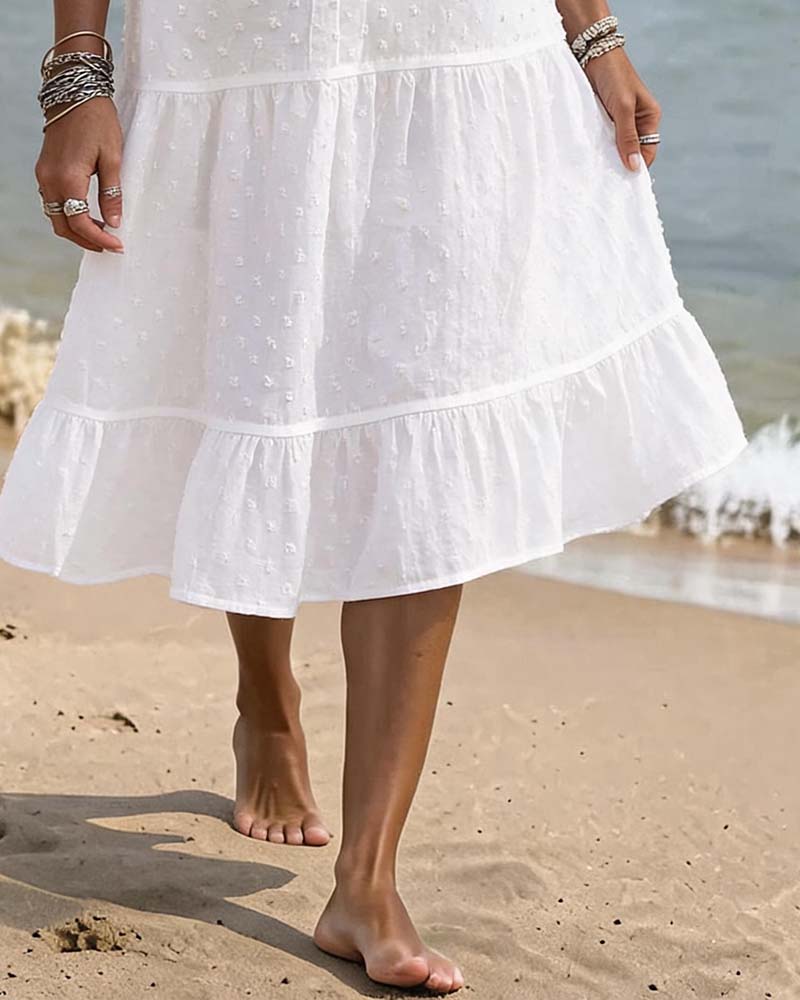 Robe Manches Ballon Dentelle Resort