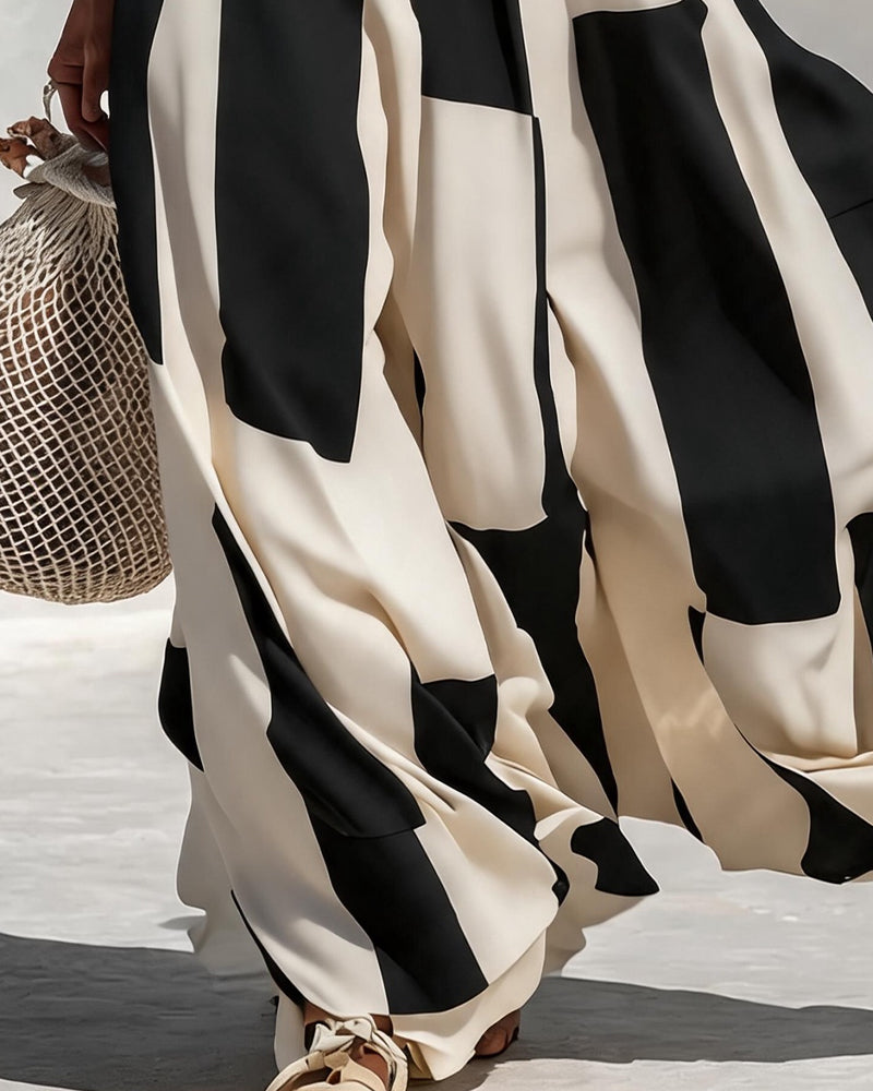 Robe Sans Manches À Col Rond Et À Carreaux