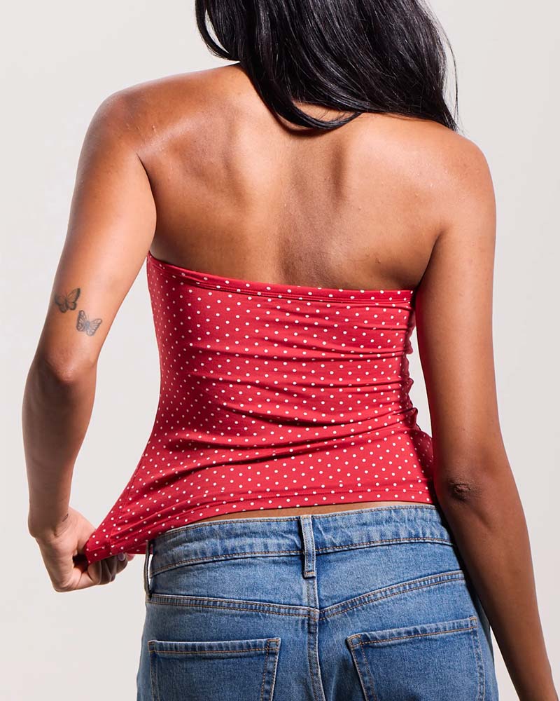 Haut Camisole À Pois Rembourré