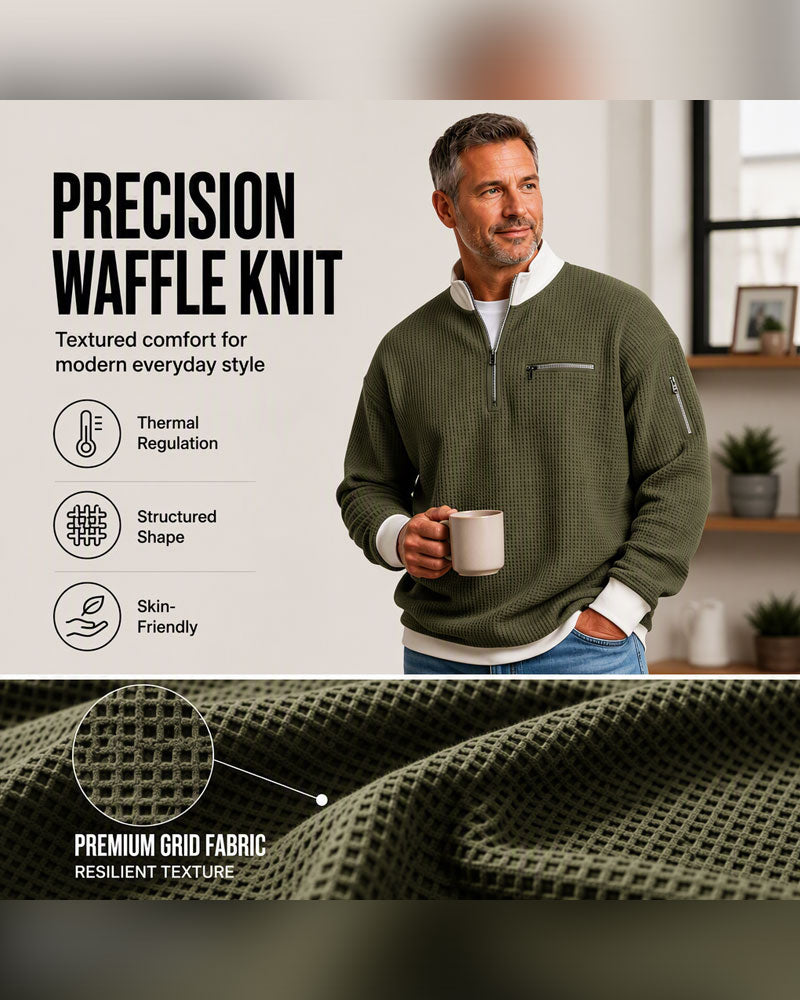 Sweatshirt Col Montant Contrastant Fermeture Éclair
