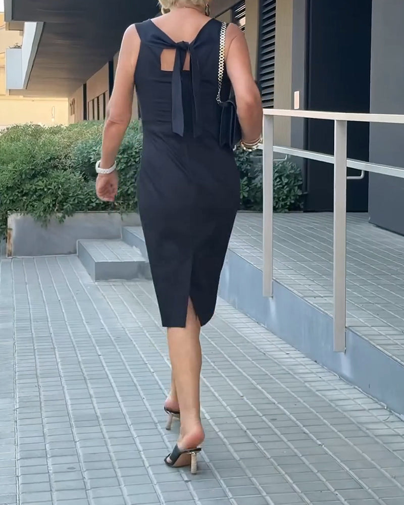 Robe Col Carré Uni