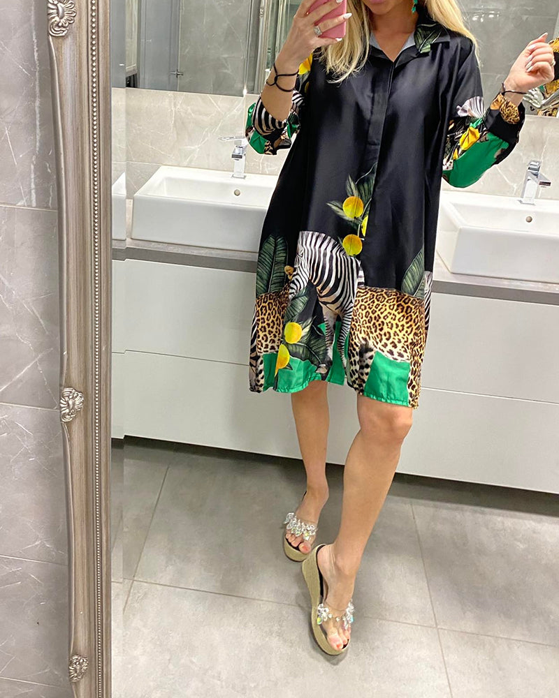 Robe ample imprimée en forme de tigre