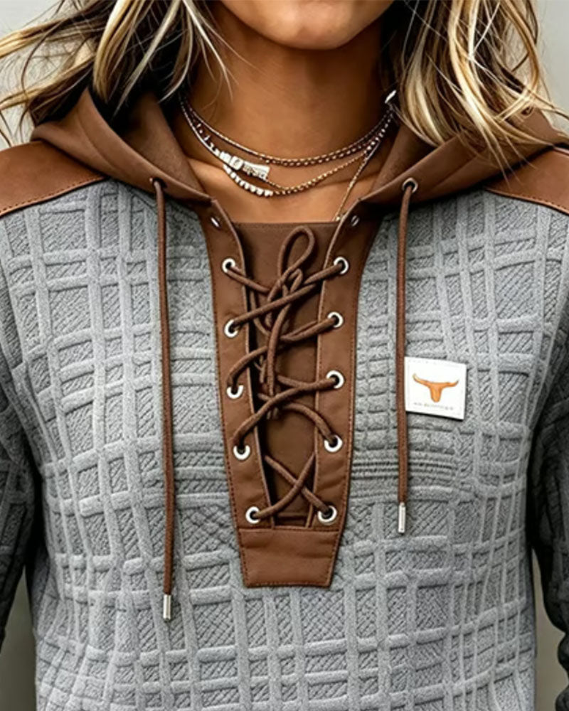 Hoodie Attache Bloc De Couleur
