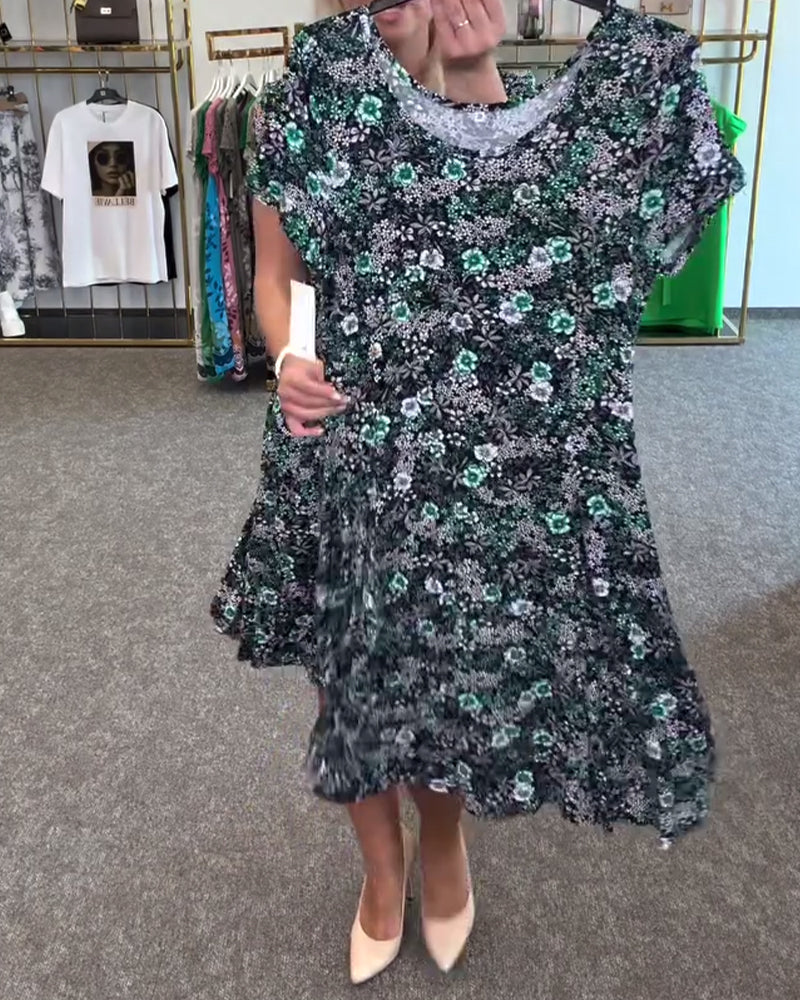 Robe Élégante Taille Fine Imprimée