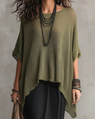 Pull-Over Uni Irrégulier Ample