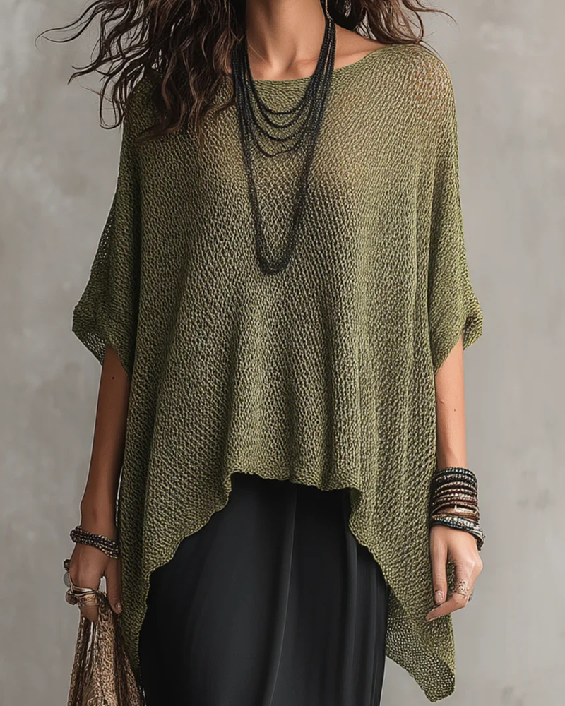 Pull-Over Uni Irrégulier Ample