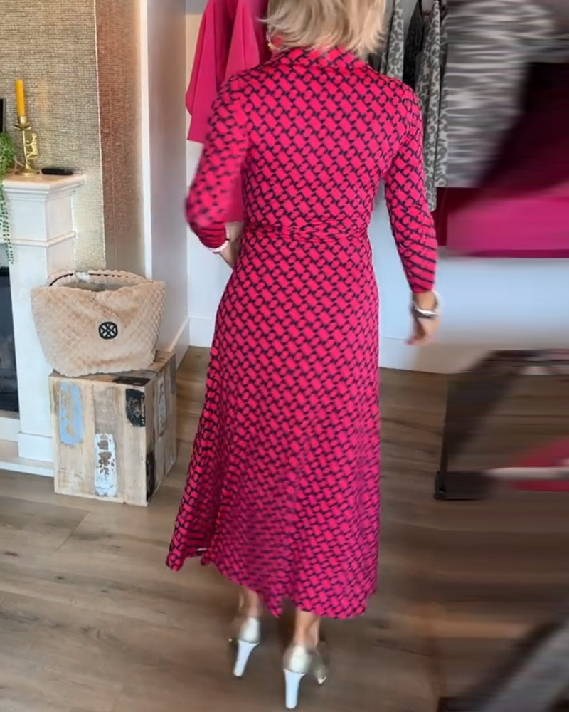 Robe longue élégante à col en V