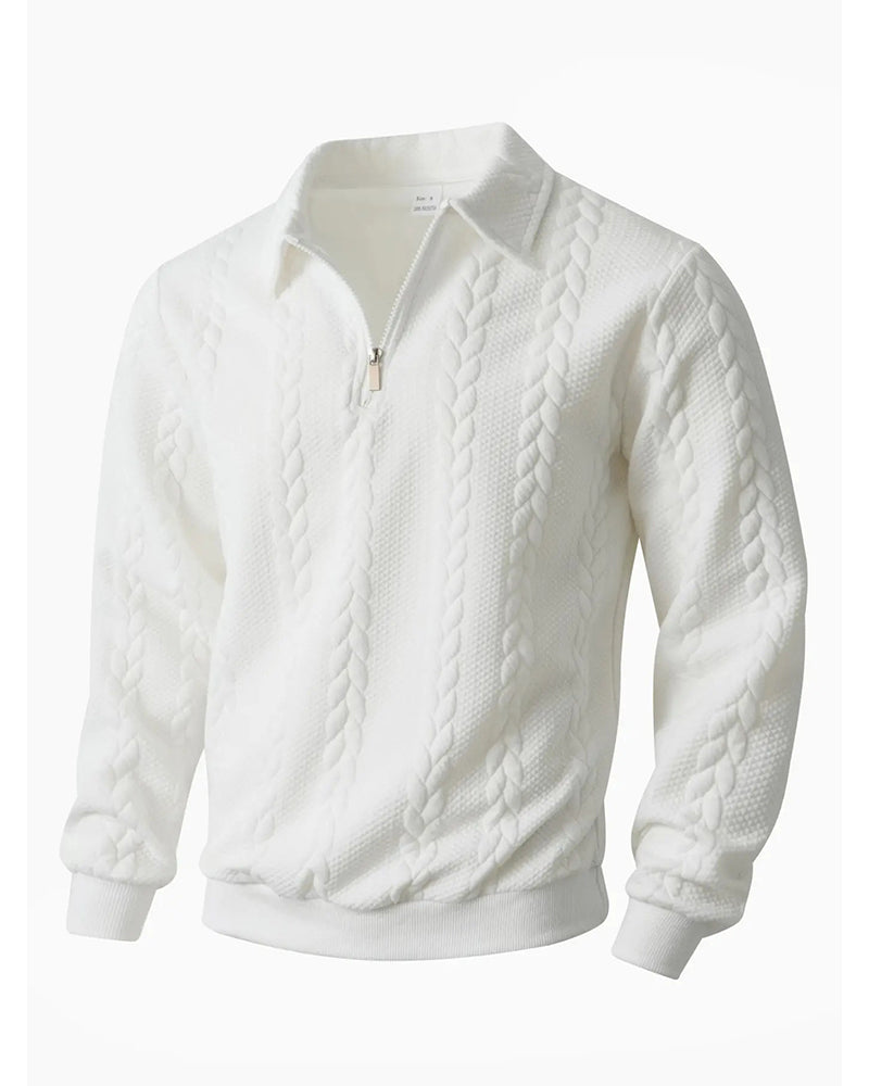 Hoodie Revers Demi Fermeture Éclair Décontracté